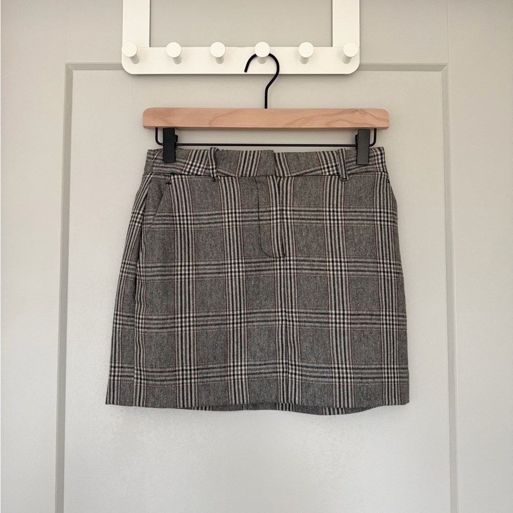 Mango Checkered Mini Skirt